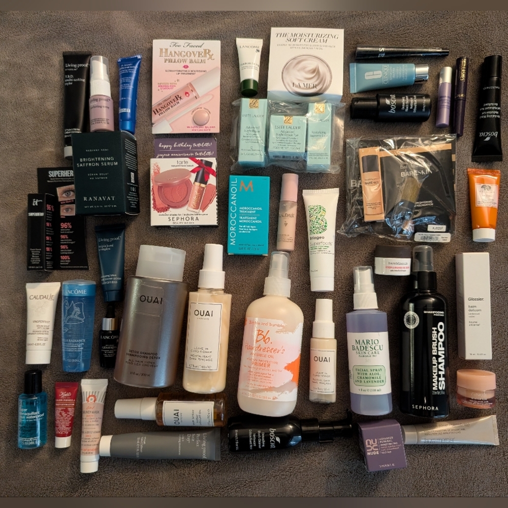 Bundle Of Make Up Hair Skin Care Ouai Clinique Estee Lauder Boscia Origin La Mer